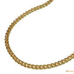 Kette Flachpanzer 2mm diamantiert vergoldet AMD-Ketten 42cm - Doublé-Schmuckhoelle.com