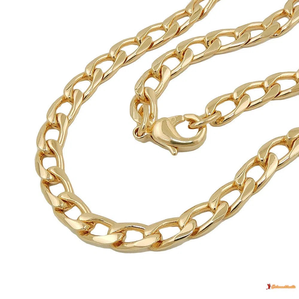 Kette Weitpanzer 5mm vergoldet AMD 50cm-Ketten 50cm - Doublé-Schmuckhoelle.com