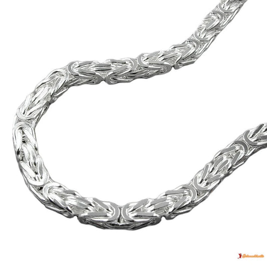 Kette ca.4mm Königskette vierkant glänzend Silber 925-Armbänder 17-21cm Silber-Schmuckhoelle.com