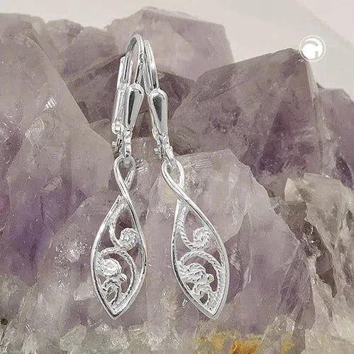 Ohrbrisur Ohrhänger Ohrringe 31x6mm Tropfenform orientalisch Silber 925-Ohrringe ohne Stein Silber-Schmuckhoelle.com