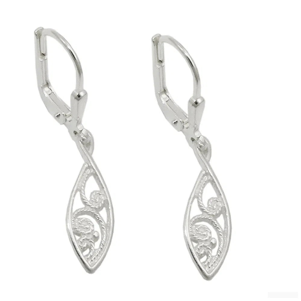 Ohrbrisur Ohrhänger Ohrringe 31x6mm Tropfenform orientalisch Silber 925-Ohrringe ohne Stein Silber-Schmuckhoelle.com