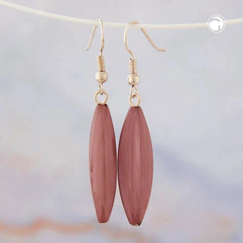 Ohrhaken Ohrhänger Ohrringe 30x9mm Rillenolive Kunststoff lila-marmoriert-Ohrhaken Modeschmuck-Schmuckhoelle.com