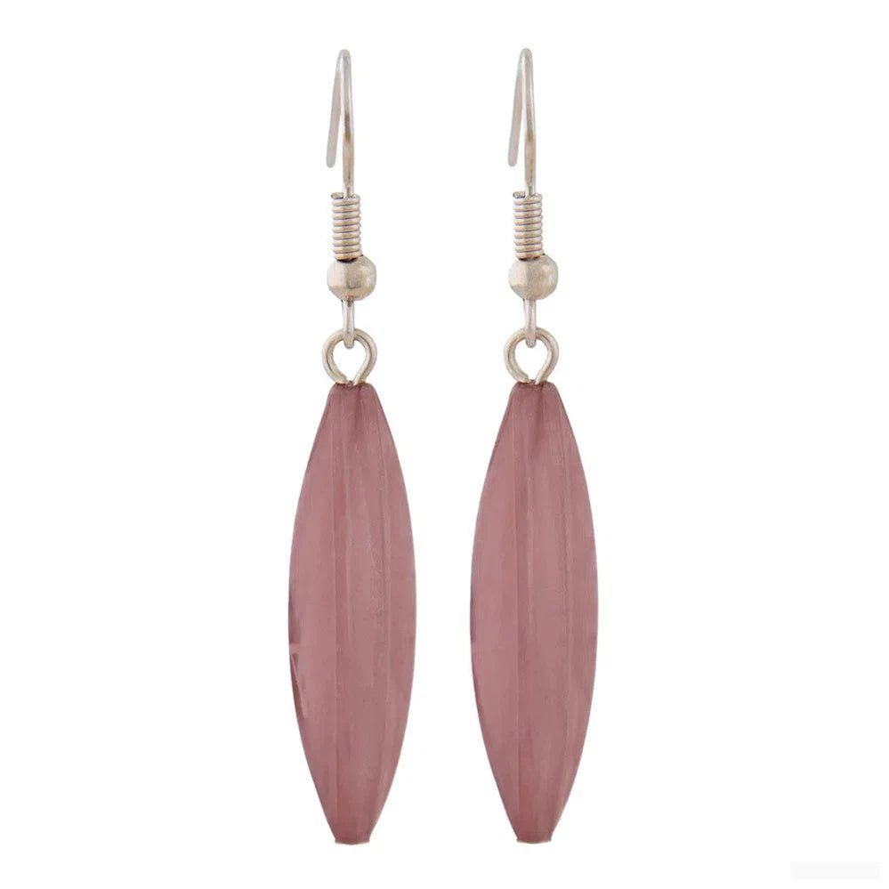 Ohrhaken Ohrhänger Ohrringe 30x9mm Rillenolive Kunststoff lila-marmoriert-Ohrhaken Modeschmuck-Schmuckhoelle.com