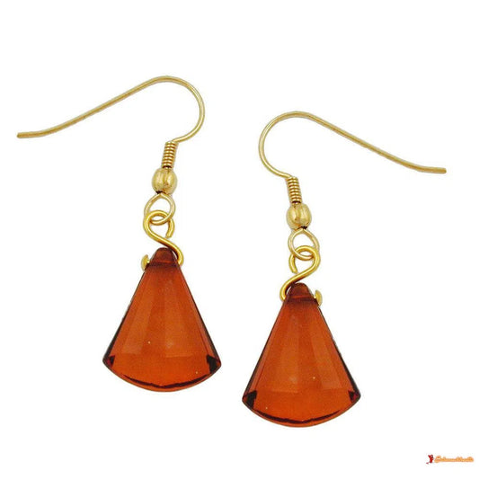 Ohrhaken Ohrhänger Ohrringe 40x13mm Flachkegel braun facettiert Kunststoff Haken Messing-Ohrhaken Modeschmuck-Schmuckhoelle.com