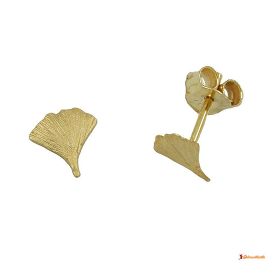 Ohrstecker Ohrring 65x6mm Ginkgoblatt matt 9Kt GOLD-Ohrstecker Sonstiges GOLD-Schmuckhoelle.com
