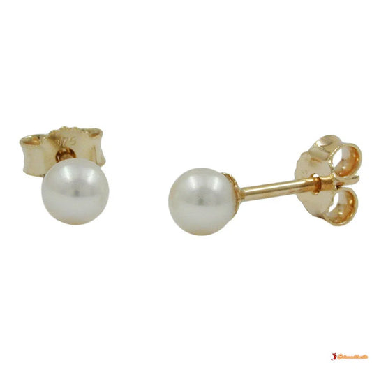 Ohrstecker Ohrring ca. 3mm Süßwasserzuchtperle 9Kt GOLD-Ohrstecker Perlen GOLD-Schmuckhoelle.com