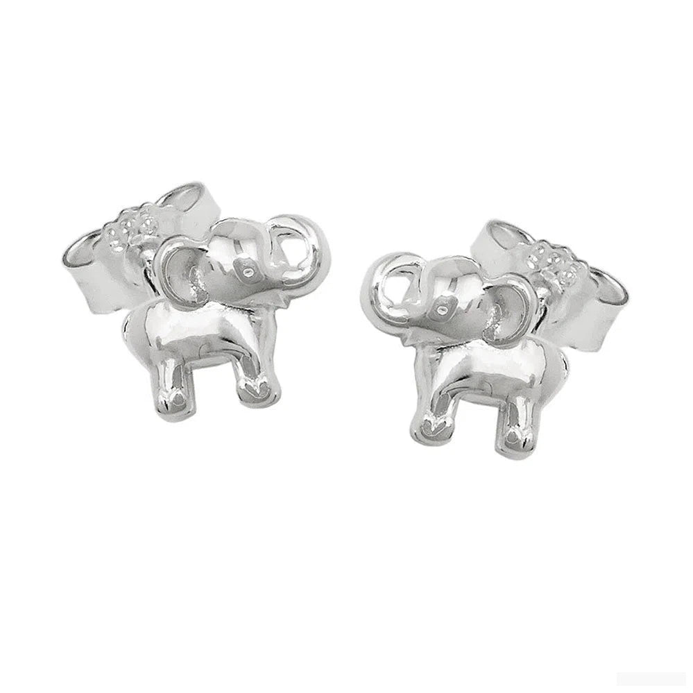 Ohrstecker Ohrringe 6x7mm kleiner Elefant glänzend Silber 925-Kinder-Ohrstecker Silber-Schmuckhoelle.com