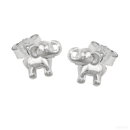 Ohrstecker Ohrringe 6x7mm kleiner Elefant glänzend Silber 925-Kinder-Ohrstecker Silber-Schmuckhoelle.com