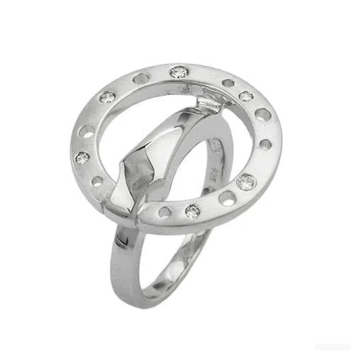 Ring 22mm Zirkonias mattiert rhodiniert Silber 925-Ringe Silber - Größe 56/17,8mm-Schmuckhoelle.com