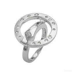 Ring 22mm Zirkonias mattiert rhodiniert Silber 925-Ringe Silber - Größe 56/17,8mm-Schmuckhoelle.com