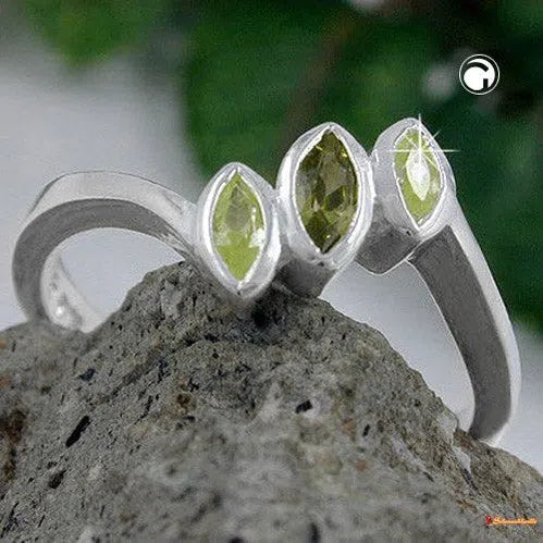 Ring Zirkonia olivine-peridot Silber 925-Ringe Silber - Größe 52/16,6mm-Schmuckhoelle.com