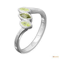 Ring Zirkonia olivine-peridot Silber 925-Ringe Silber - Größe 52/16,6mm-Schmuckhoelle.com