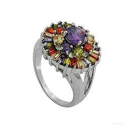 Ring, mit bunten Zirkonias-Ringe Modeschmuck-Schmuckhoelle.com
