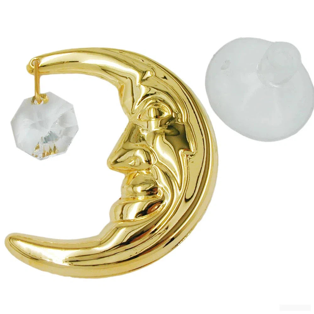 Suncatcher 50mm Mond mit Glas-Steinen-Tisch & Spiegel-Deko-Schmuckhoelle.com