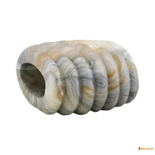 Tuchring 35x34x23mm Spirale Kunststoff grau-beige-marmoriert matt-Tuchringe Modeschmuck-Schmuckhoelle.com