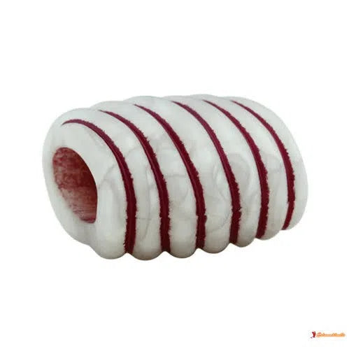 Tuchring 35x34x23mm Spirale Kunststoff wachsweiß-weinrot matt-Tuchringe Modeschmuck-Schmuckhoelle.com
