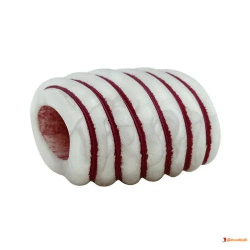 Tuchring 35x34x23mm Spirale Kunststoff wachsweiß-weinrot matt-Tuchringe Modeschmuck-Schmuckhoelle.com