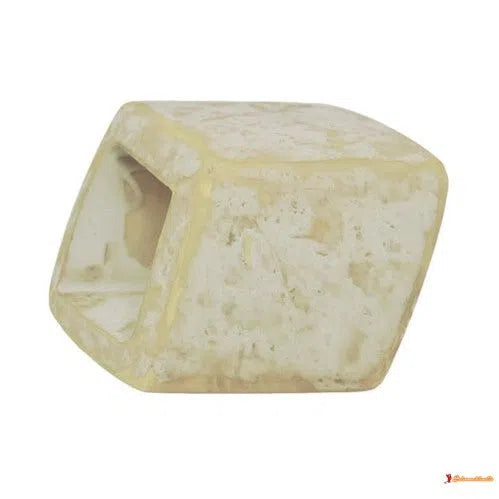 Tuchring 45x36x18mm Sechseck grün-weiß-gefleckt matt Kunststoff-Tuchringe Modeschmuck-Schmuckhoelle.com