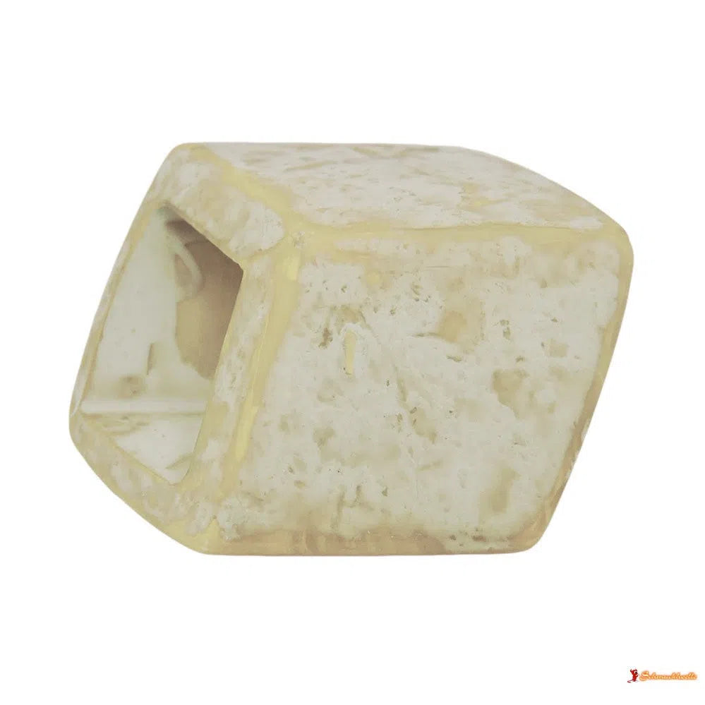 Tuchring 45x36x18mm Sechseck grün-weiß-gefleckt matt Kunststoff-Tuchringe Modeschmuck-Schmuckhoelle.com