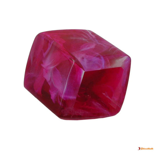 Tuchring 45x36x18mm Sechseck lila-pink-marmoriert glänzend Kunststoff-Tuchringe Modeschmuck-Schmuckhoelle.com